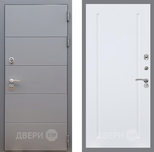 Входная металлическая Дверь Стоп АРТ ГРАФИТ ФЛ-68 Силк Сноу в Пущино