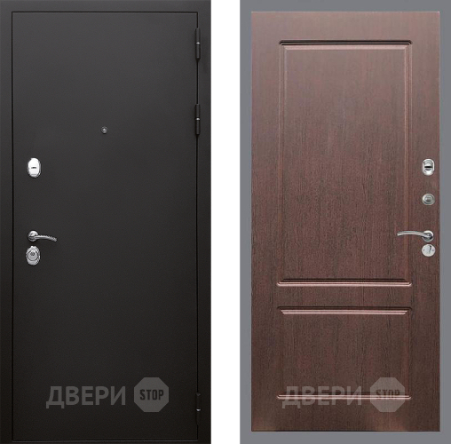 Входная металлическая Дверь Стоп КЛАССИК Шагрень ФЛ-117 Орех премиум в Пущино