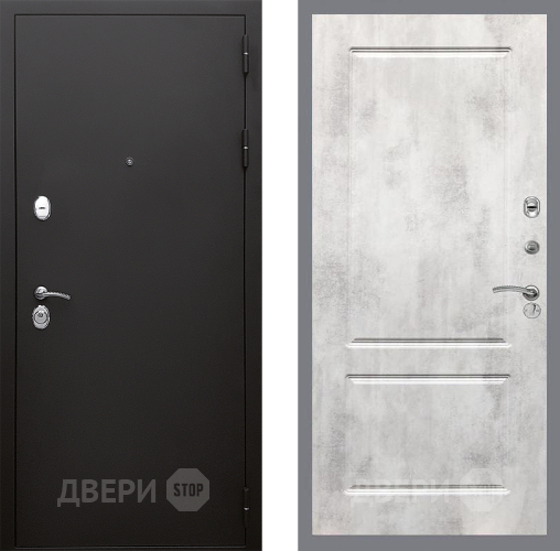 Входная металлическая Дверь Стоп КЛАССИК Шагрень ФЛ-117 Бетон светлый в Пущино