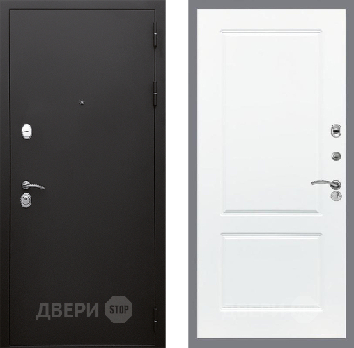 Входная металлическая Дверь Стоп КЛАССИК Шагрень ФЛ-117 Силк Сноу в Пущино
