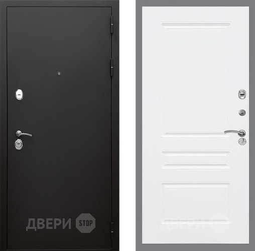 Входная металлическая Дверь Стоп КЛАССИК Шагрень ФЛ-243 Силк Сноу в Пущино