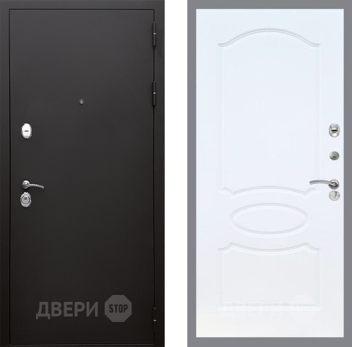 Входная металлическая Дверь Стоп КЛАССИК Шагрень ФЛ-128 Белый ясень в Пущино