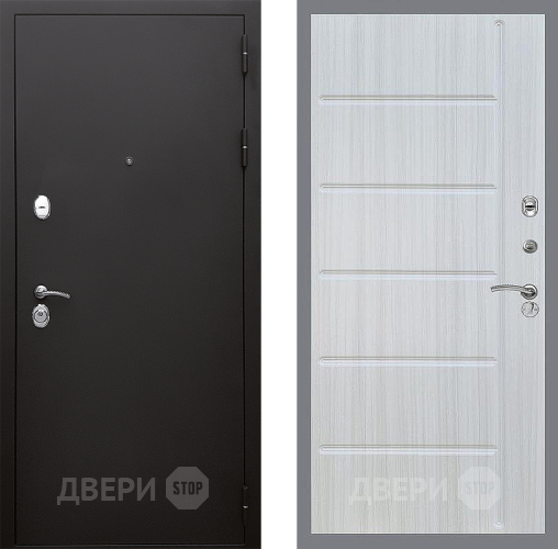 Входная металлическая Дверь Стоп КЛАССИК Шагрень ФЛ-102 Сандал белый в Пущино