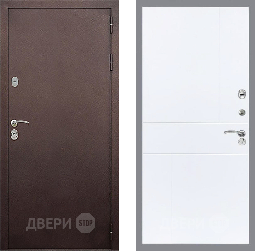 Входная металлическая Дверь Стоп КЛАССИК Медь ФЛ-290 Силк Сноу в Пущино
