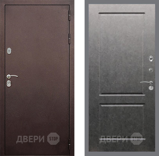 Дверь Стоп КЛАССИК Медь ФЛ-117 Штукатурка графит в Пущино