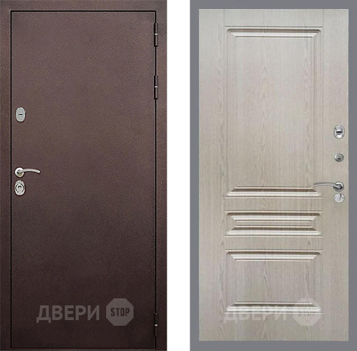 Входная металлическая Дверь Стоп КЛАССИК Медь ФЛ-243 Беленый дуб в Пущино