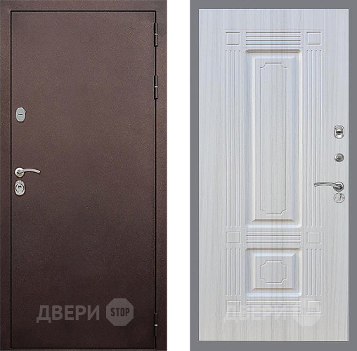 Входная металлическая Дверь Стоп КЛАССИК Медь ФЛ-2 Сандал белый в Пущино