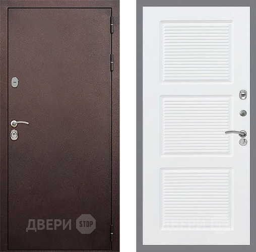Входная металлическая Дверь Стоп КЛАССИК Медь ФЛ-1 Силк Сноу в Пущино