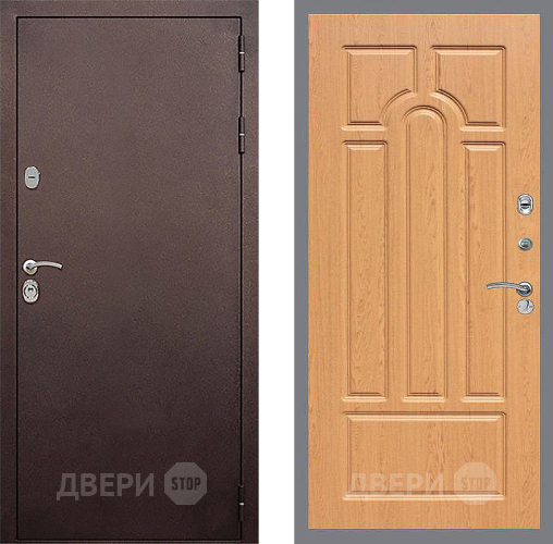 Входная металлическая Дверь Стоп КЛАССИК Медь ФЛ-58 Дуб в Пущино