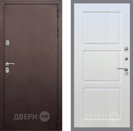 Входная металлическая Дверь Стоп КЛАССИК Медь ФЛ-3 Лиственница беж в Пущино