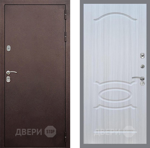 Входная металлическая Дверь Стоп КЛАССИК Медь ФЛ-128 Сандал белый в Пущино