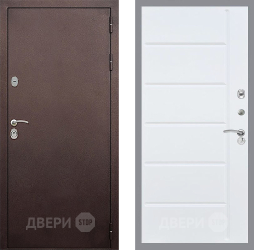 Входная металлическая Дверь Стоп КЛАССИК Медь ФЛ-102 Белый ясень в Пущино