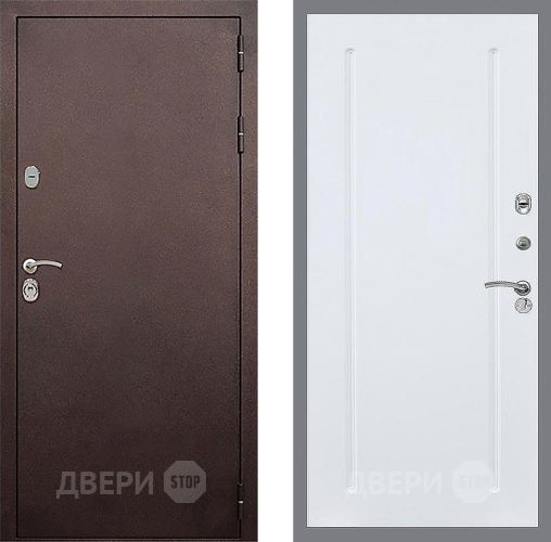 Входная металлическая Дверь Стоп КЛАССИК Медь ФЛ-68 Силк Сноу в Пущино