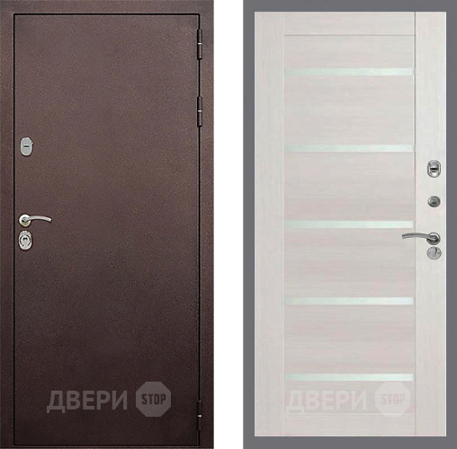 Входная металлическая Дверь Стоп КЛАССИК Медь СБ-14 Лиственница беж в Пущино