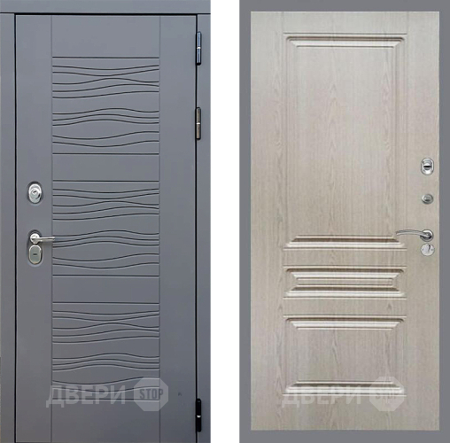 Входная металлическая Дверь Стоп СКАНДИ ФЛ-243 Беленый дуб в Пущино