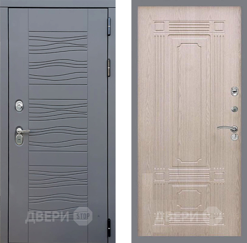 Входная металлическая Дверь Стоп СКАНДИ ФЛ-2 Беленый дуб в Пущино