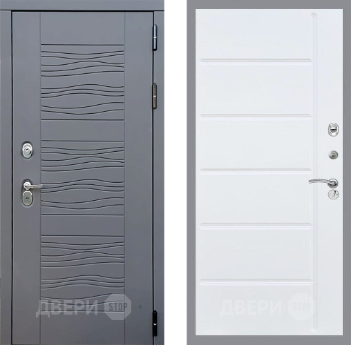 Входная металлическая Дверь Стоп СКАНДИ ФЛ-102 Белый ясень в Пущино