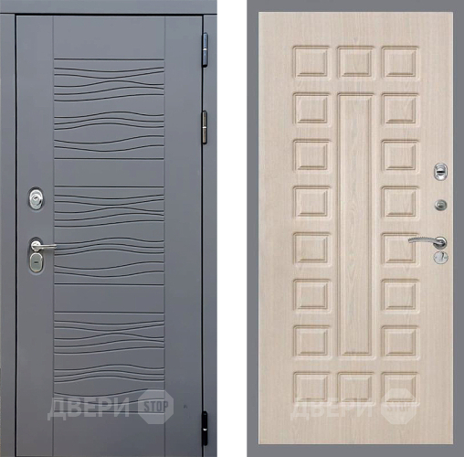 Входная металлическая Дверь Стоп СКАНДИ ФЛ-183 Беленый дуб в Пущино