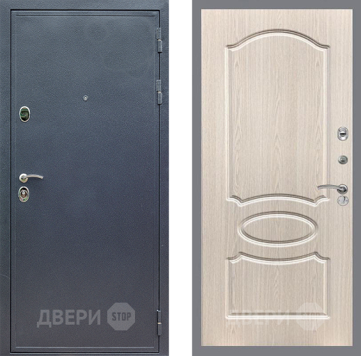 Входная металлическая Дверь Стоп СИЛЬВЕР ФЛ-128 Беленый дуб в Пущино
