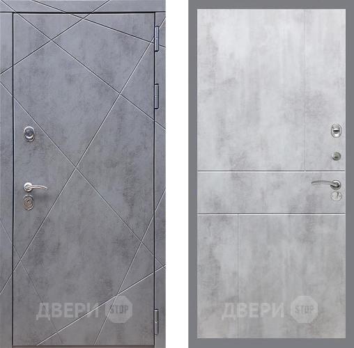 Входная металлическая Дверь Стоп Лучи ФЛ-290 Бетон светлый в Пущино