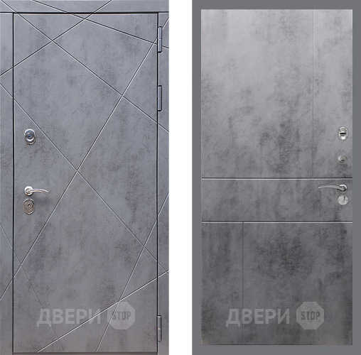 Входная металлическая Дверь Стоп Лучи ФЛ-290 Бетон темный в Пущино