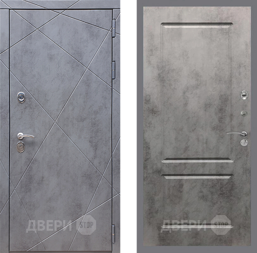 Входная металлическая Дверь Стоп Лучи ФЛ-117 Бетон темный в Пущино