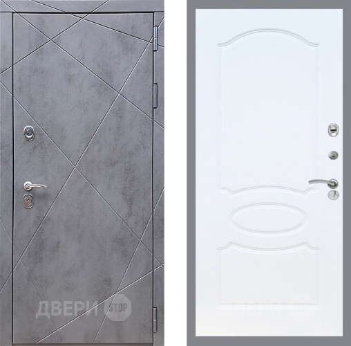 Входная металлическая Дверь Стоп Лучи ФЛ-128 Белый ясень в Пущино