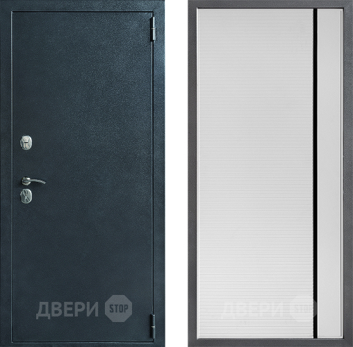 Входная металлическая Дверь Дверной континент ДК-70 Дизайн ФЛ-757 Черное Стекло Софт милк в Пущино