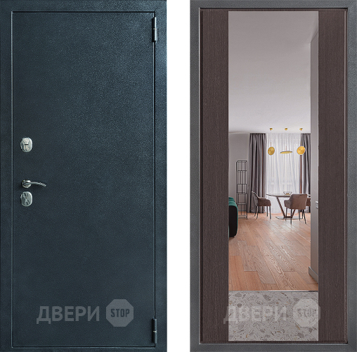 Дверь Дверной континент ДК-70 Дизайн ФЛЗ-1 Зеркало Венге в Пущино