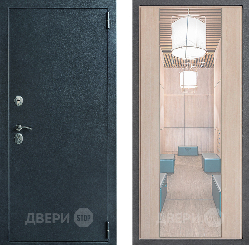 Входная металлическая Дверь Дверной континент ДК-70 Дизайн ФЛЗ-1 Зеркало Капучино в Пущино