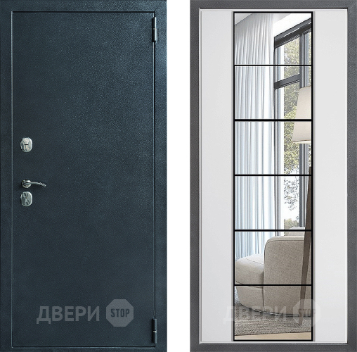 Дверь Дверной континент ДК-70 Дизайн ФЛЗ-2 Зеркало Белый софт в Пущино