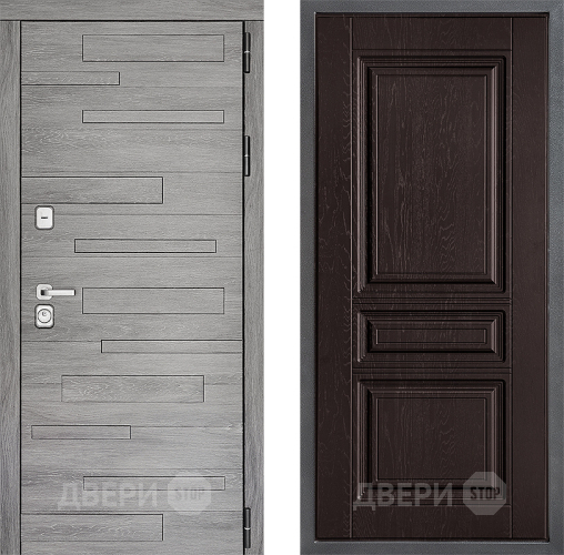 Входная металлическая Дверь Дверной континент ДК-10 ФЛ-243 Дуб шоколадный в Пущино