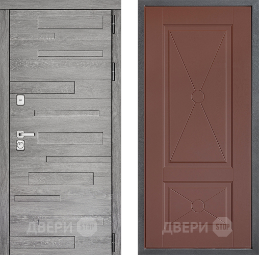 Входная металлическая Дверь Дверной континент ДК-10 ФЛ-617 Ясень шоколадный в Пущино