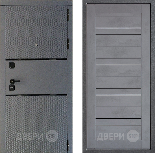 Входная металлическая Дверь Дверной континент Диамант Дизайн ФЛ-49 Бетон серый в Пущино