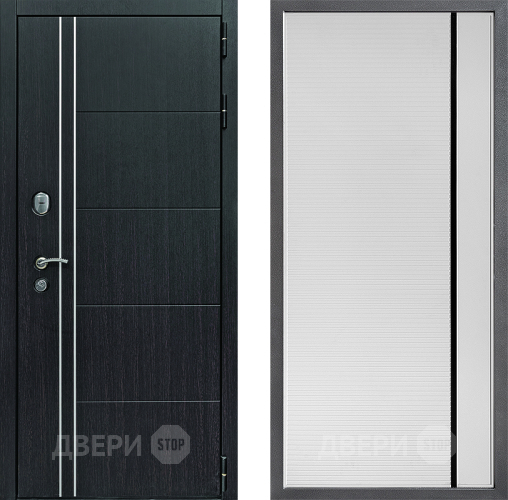 Входная металлическая Дверь Дверной континент Теплолюкс Дизайн ФЛ-757 Черное Стекло Софт милк в Пущино