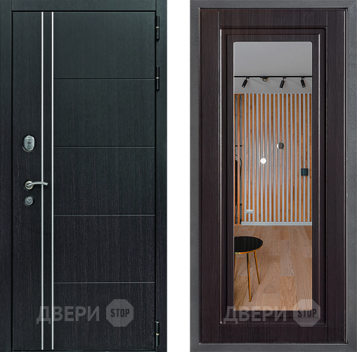 Входная металлическая Дверь Дверной континент Теплолюкс Дизайн ФЛЗ Зеркало Венге в Пущино