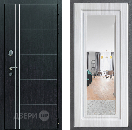 Входная металлическая Дверь Дверной континент Теплолюкс Дизайн ФЛЗ Зеркало Сандал белый в Пущино