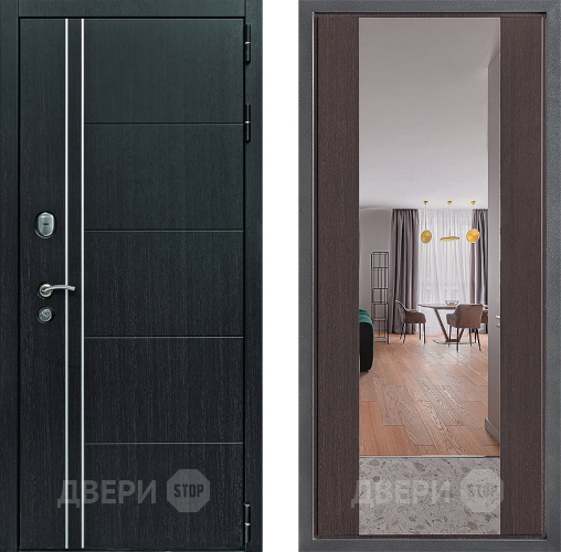 Входная металлическая Дверь Дверной континент Теплолюкс Дизайн ФЛЗ-1 Зеркало Венге в Пущино