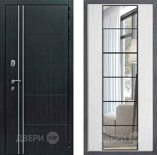 Входная металлическая Дверь Дверной континент Теплолюкс Дизайн ФЛЗ-2 Зеркало Белый софт в Пущино