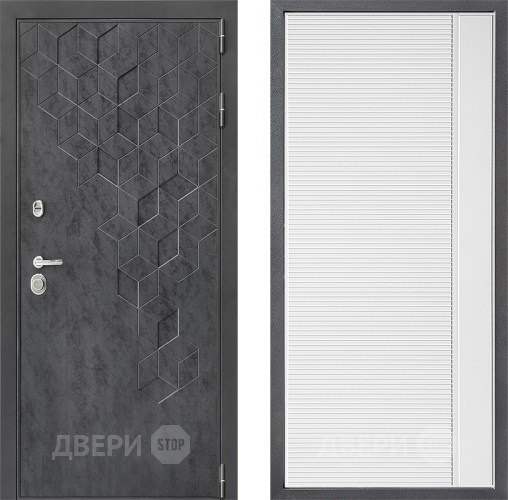 Входная металлическая Дверь Дверной континент ДК-3/713 ФЛ-757 Белое Стекло Софт милк в Пущино