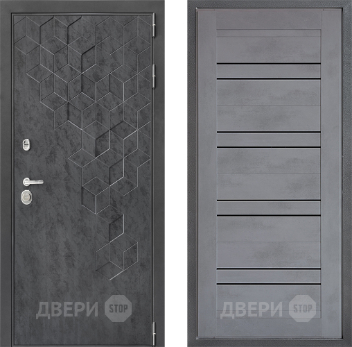 Входная металлическая Дверь Дверной континент ДК-3/713 ФЛ-49 Бетон серый в Пущино
