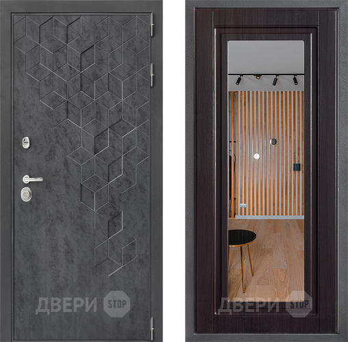 Входная металлическая Дверь Дверной континент ДК-3/713 ФЛЗ Зеркало Венге в Пущино