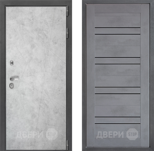 Входная металлическая Дверь Дверной континент ДК-3/743 ФЛ-49 Бетон серый в Пущино