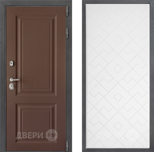 Входная металлическая Дверь Дверной континент ДК-3/729 ФЛ-Тиффани Белый софт в Пущино