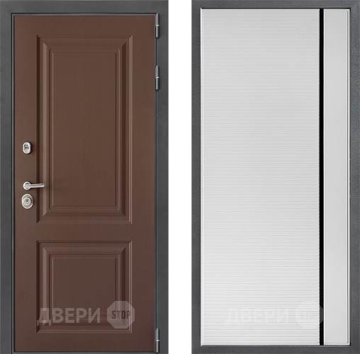 Входная металлическая Дверь Дверной континент ДК-3/729 ФЛ-757 Черное Стекло Софт милк в Пущино