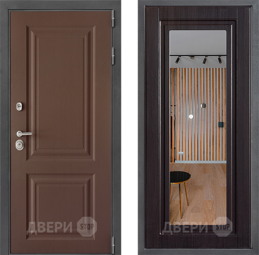 Входная металлическая Дверь Дверной континент ДК-3/729 ФЛЗ Зеркало Венге в Пущино