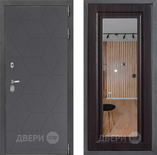 Входная металлическая Дверь Дверной континент ДК-3/744 ФЛЗ Зеркало Венге в Пущино