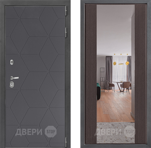 Входная металлическая Дверь Дверной континент ДК-3/744 ФЛЗ-1 Зеркало Венге в Пущино