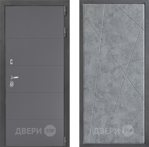 Входная металлическая Дверь Дверной континент ДК-3/649 ФЛ-655 Бетон серый в Пущино