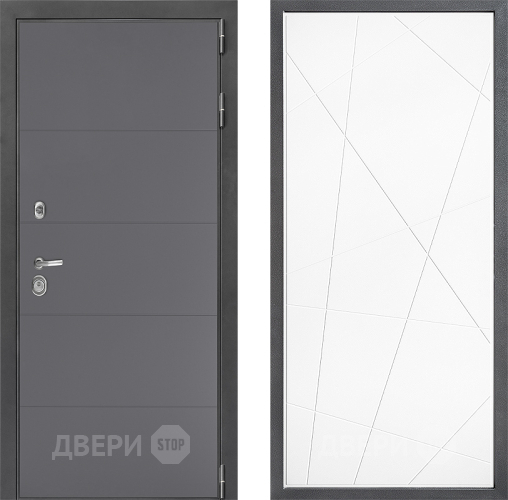 Входная металлическая Дверь Дверной континент ДК-3/649 ФЛ-655 Белый софт в Пущино